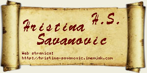 Hristina Savanović vizit kartica
